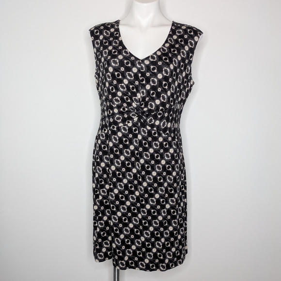 NIC+ZOE Dresses & Skirts - Nic & Zoe Black White Blue Abstract Sleeveless Knee Length Dress LP